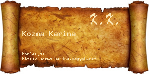 Kozma Karina névjegykártya
